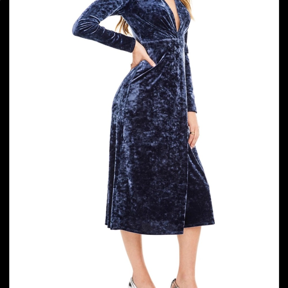 ASTR, Large, Blue Velvet Dress